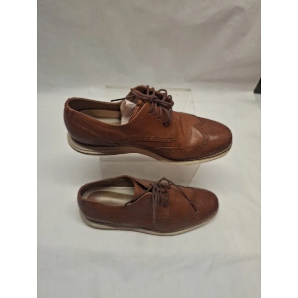 Cole Haan Original Grand Wingtip Oxford Men's Shoes 11M Brown Woodbury-Ivory